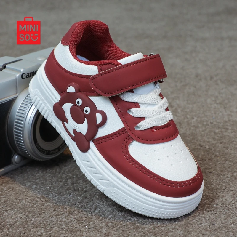 

Miniso 2025 Kids Low-Top Sneakers, Breathable Wear-Resistant Cartoon Flat Shoes for Girls & Boys Casual Sports