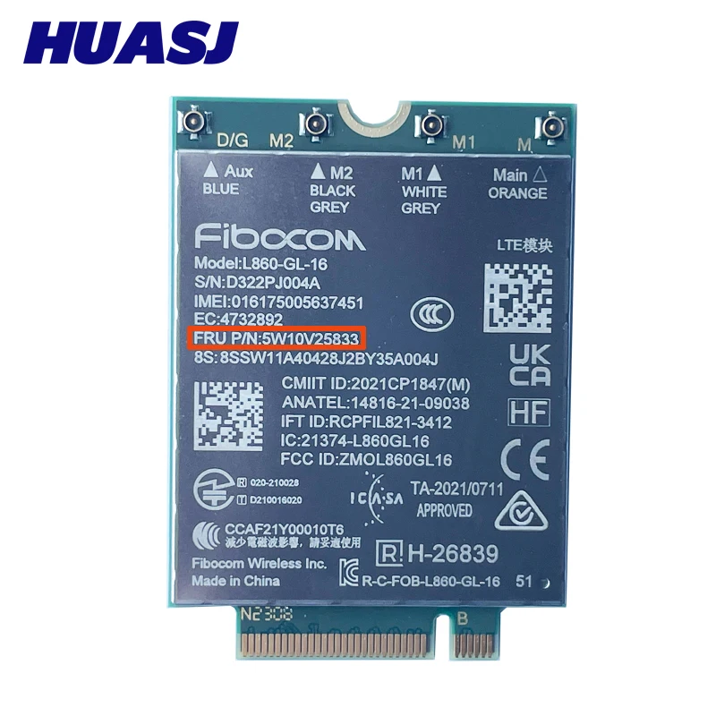 Imagem -02 - Módulo do L860-gl16 Xmm 7560r Mais 4g Lte Fru 5w10v25833 Thinkpad L13 Gen3 L13 Ioga Gen3 P14s Gen3 T15p