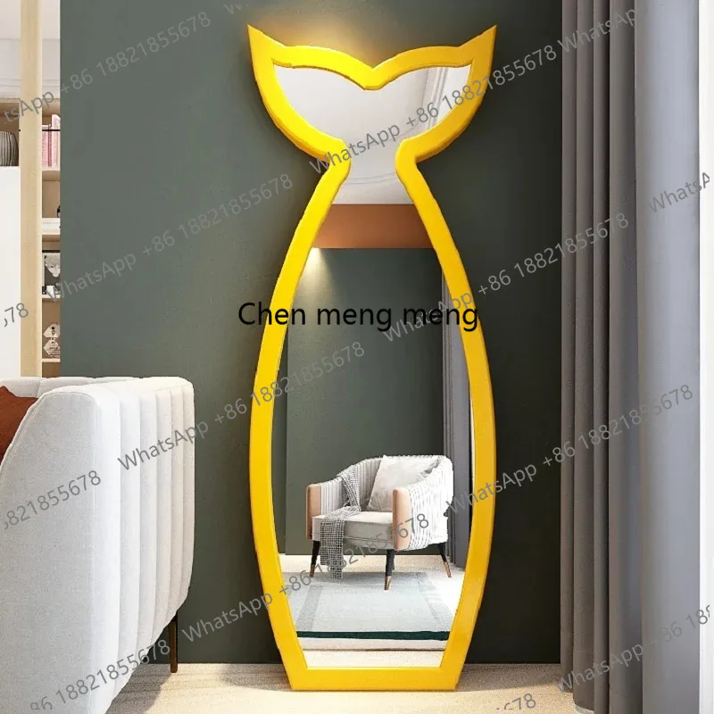 

Floor-to-ceiling, full-body mirror for home use, wall-mounted, light luxury and advanced, full-length mirror.