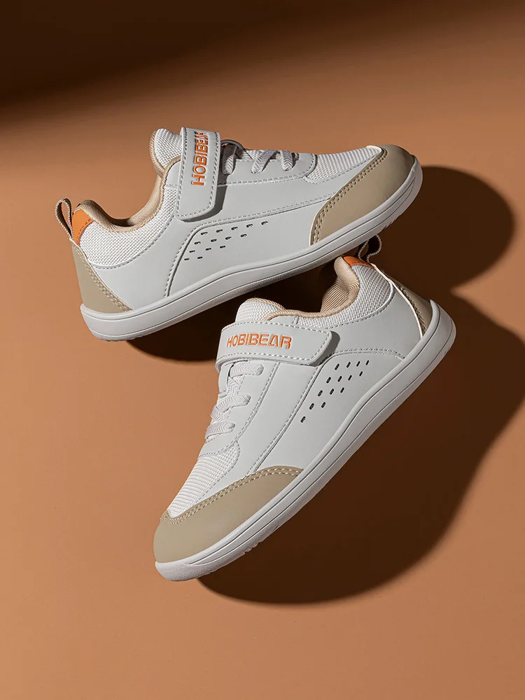 HOBIBEAR Kinder-Schuhe mit breiter Zehenpartie, großes Kind, Barfuß-Hakenschlaufe, minimalistische Turnschuhe, Kunstleder-Mesh-Schuhe – Detail 9