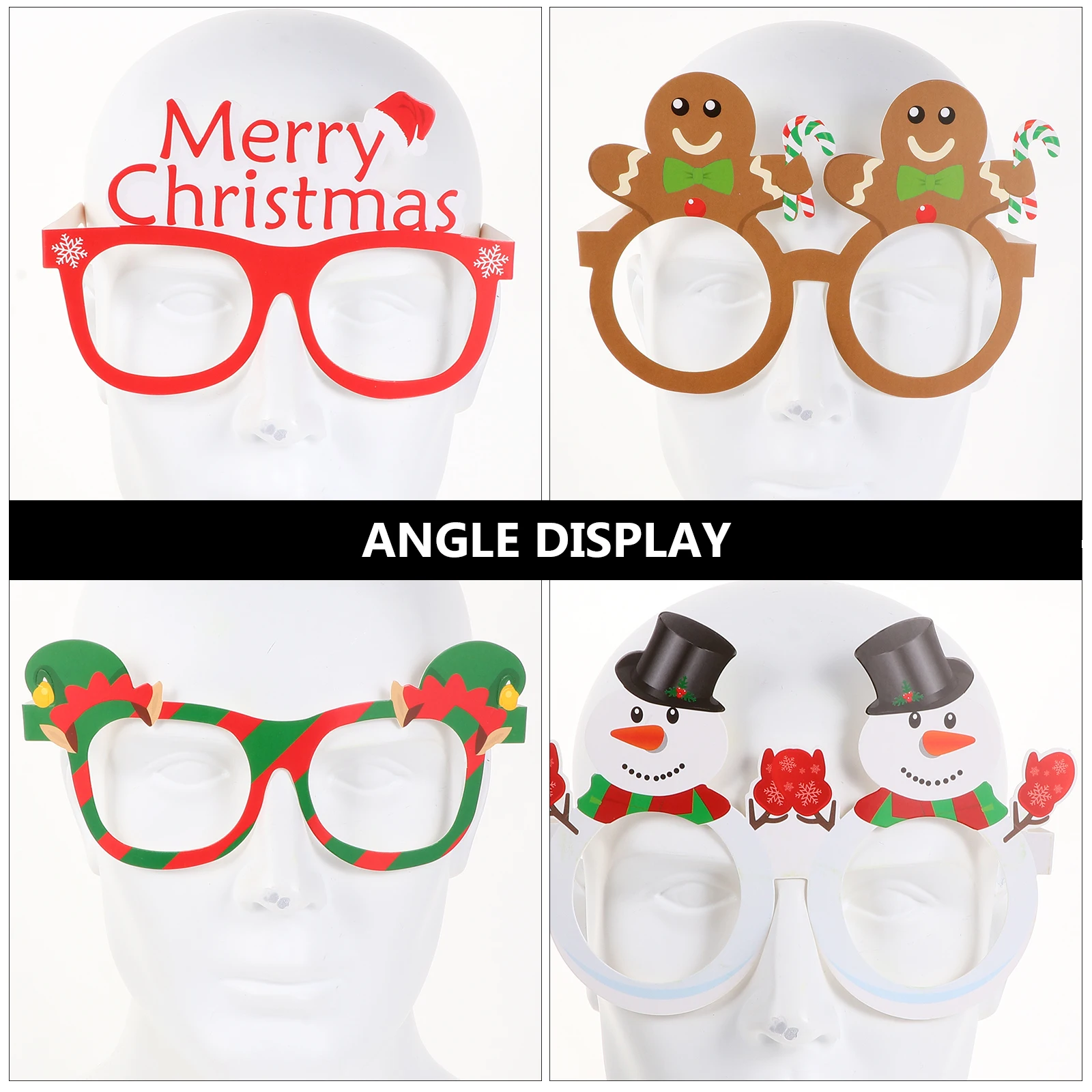 

9 Pcs Glasses Paper Christmas Decorations Xmas Eyewear Eyeglasses Party