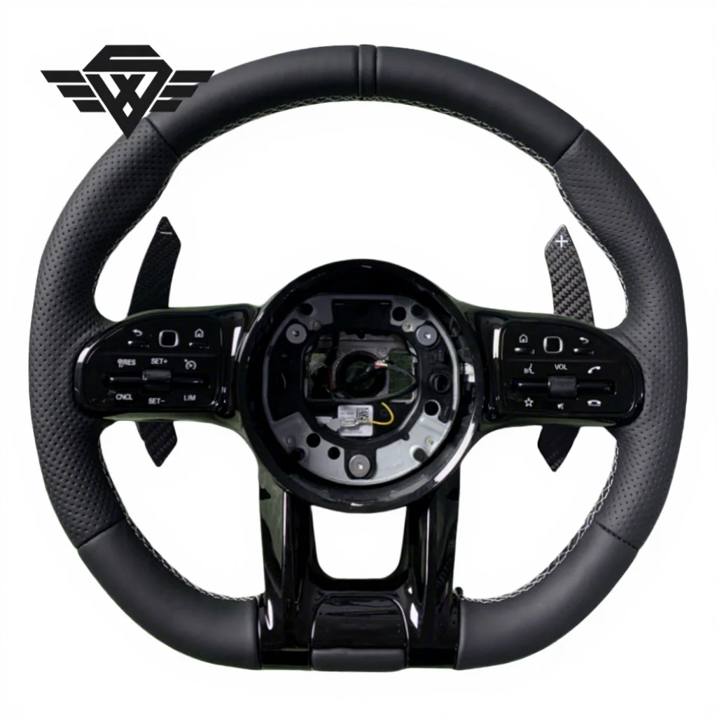 High Leather With White Stitching Suitable for for AMG 809 W204 W205 W211 W203 GLC GLE Car Steering Wheel