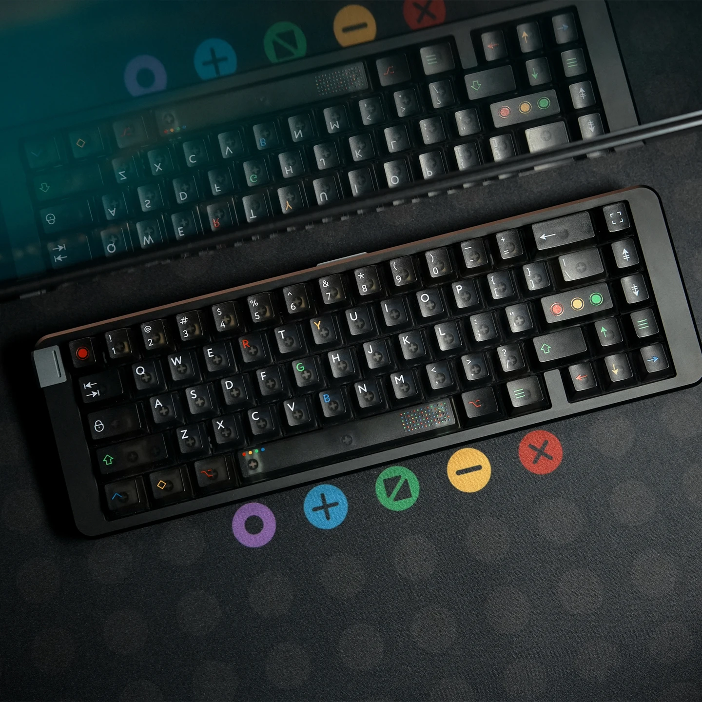 Aifei Dark Light Keycaps 122 Keys UV Cherry Profile PC Transparent Keycaps for Cherry MX Switches Mechanical Keyboard