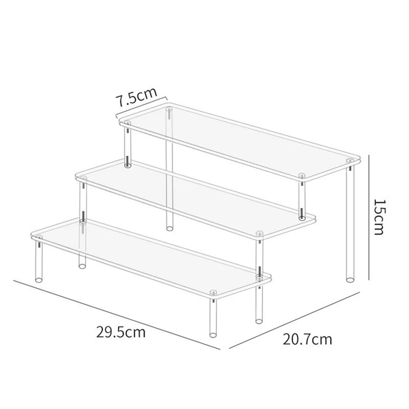 A96Q-2X acryl displayverhogers, parfumstandaardorganizer, helder acryl plankverhogers voor standaards voor voedsel, tafelbladgebruik