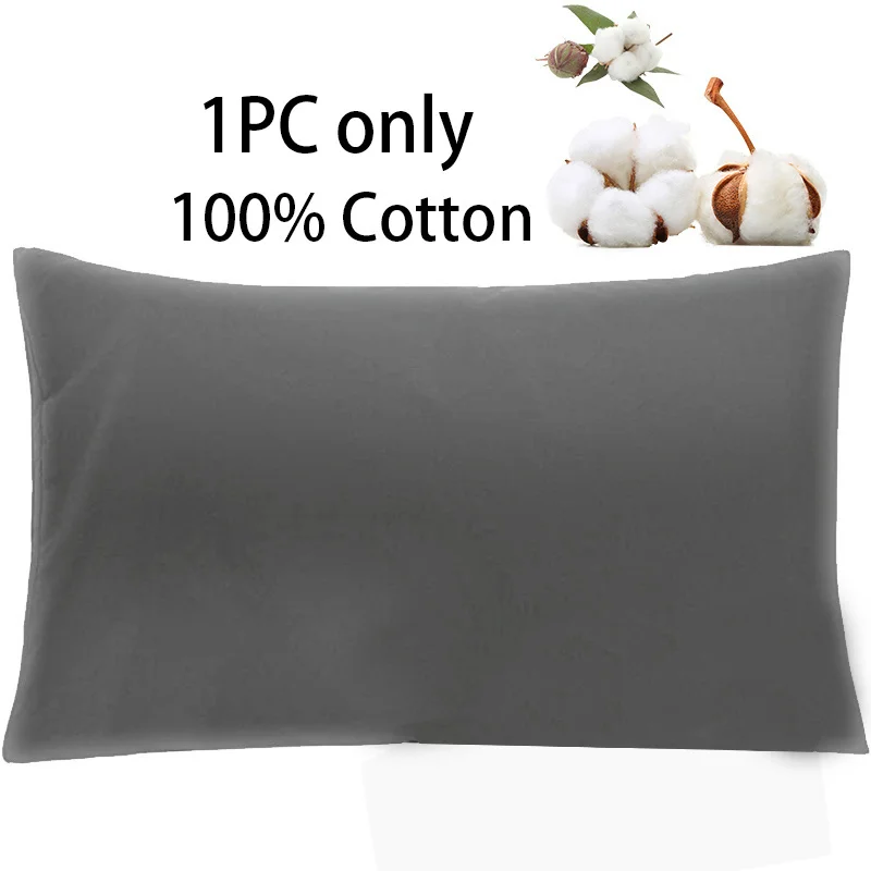 1pc 100% Cotton Pillowcases , Super Soft and Cozy, Wrinkle, Fade, Resistant with Envelope Closure Bed Pillow Cases, 50*75c