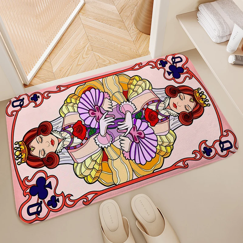 

Playing Cards Area Floor Mats for Home Custom Kitchen Bathroom Bedroom Rugs Living Room Carpet Non Slip Doormat Entrance Door