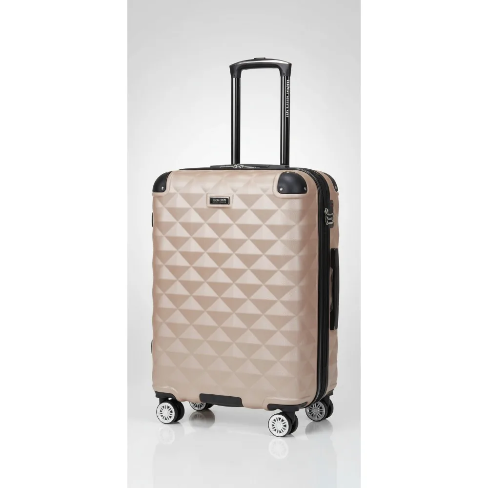 

Lightweight Expandable 8-Wheel Spinner Luggage, Durable Hardside Checked Bag for Travelers, Rose Champagne 24-Inch