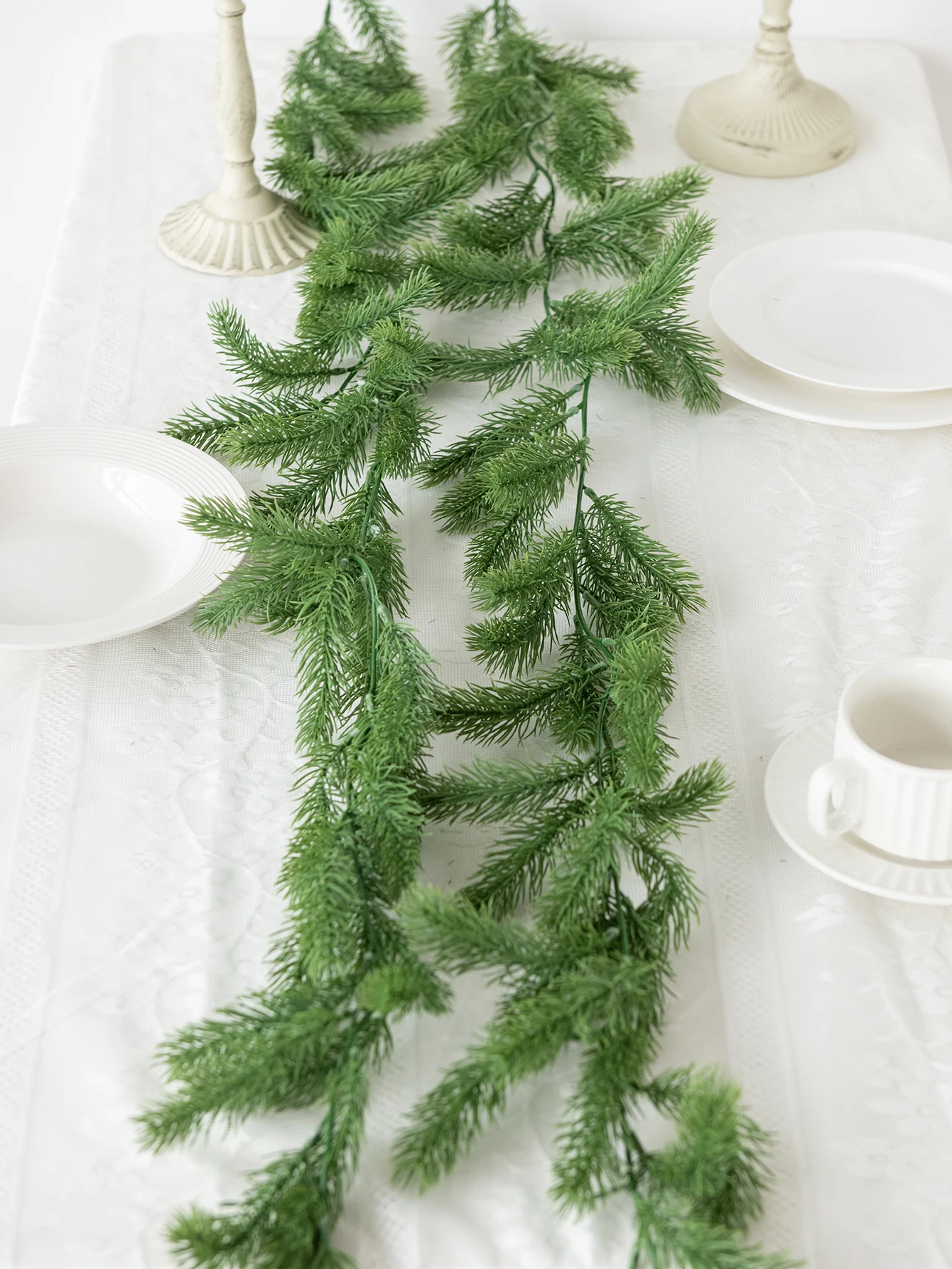 72-Mesh-Kunstpflanzen, grüne Kiefernnadel, Weinrebe, Weihnachtsbaumdekoration, Gartenwand im Freien, Zuhause, Brett, Festival, Party, Hochzeit, Diy – Detail 1
