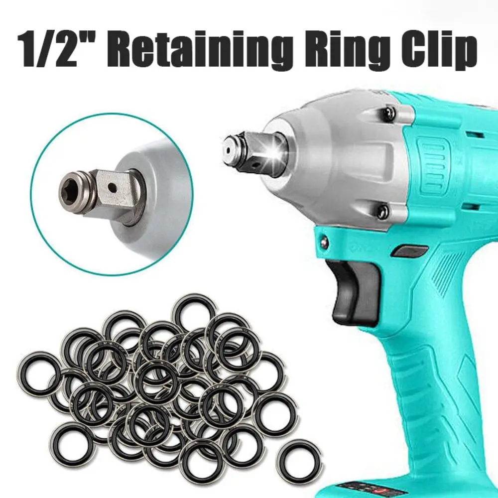 1/2 Inch Retaining Ring Clip with O-Ring for Impact Wrench Socket Retainer Rings Socket Retaining Drive Friction Rings Part