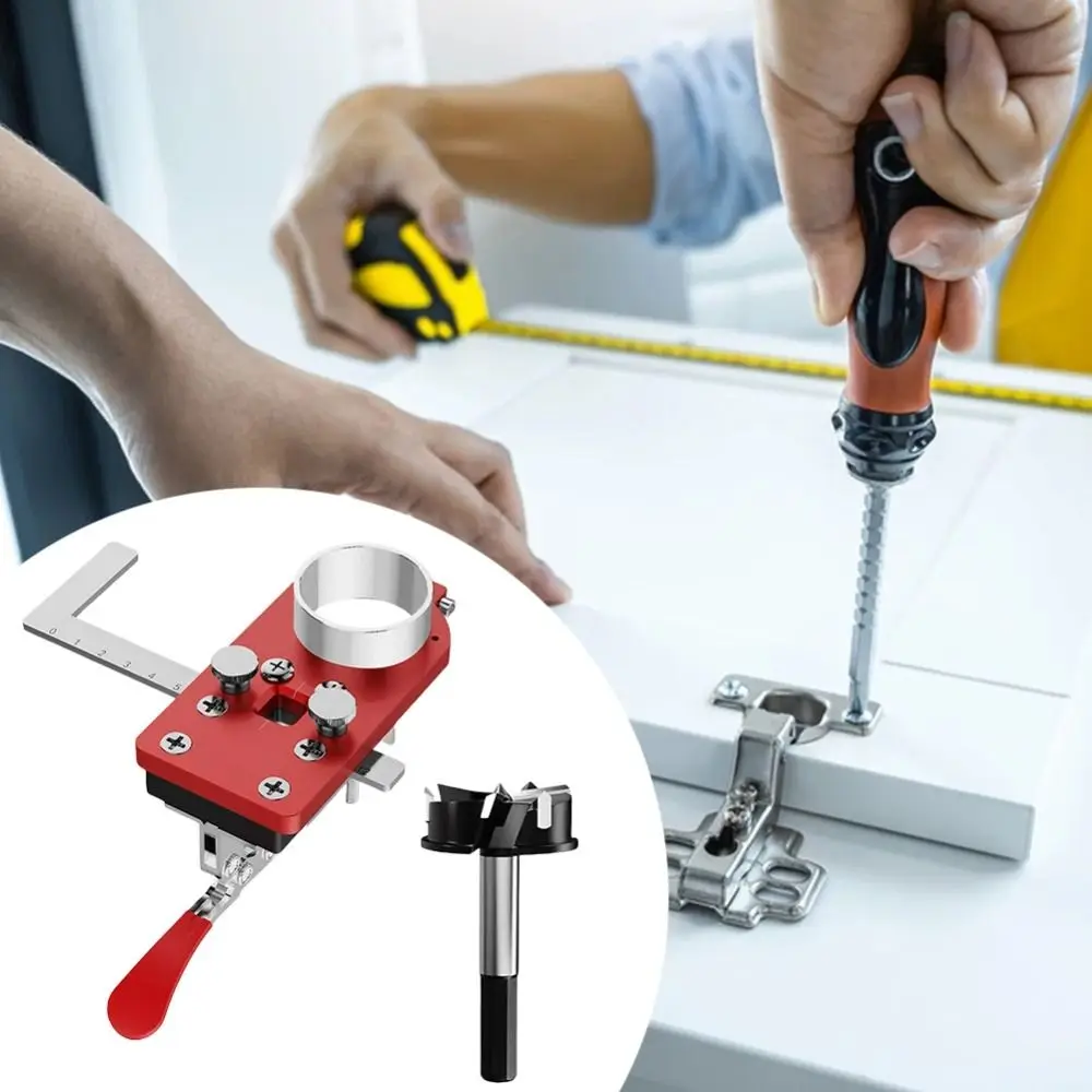 

Accurate Positioning Tool Hinge Hole Opener Practical Design Fixture Ruler Concealed Hinge Drilling Locator Ergonomic Design