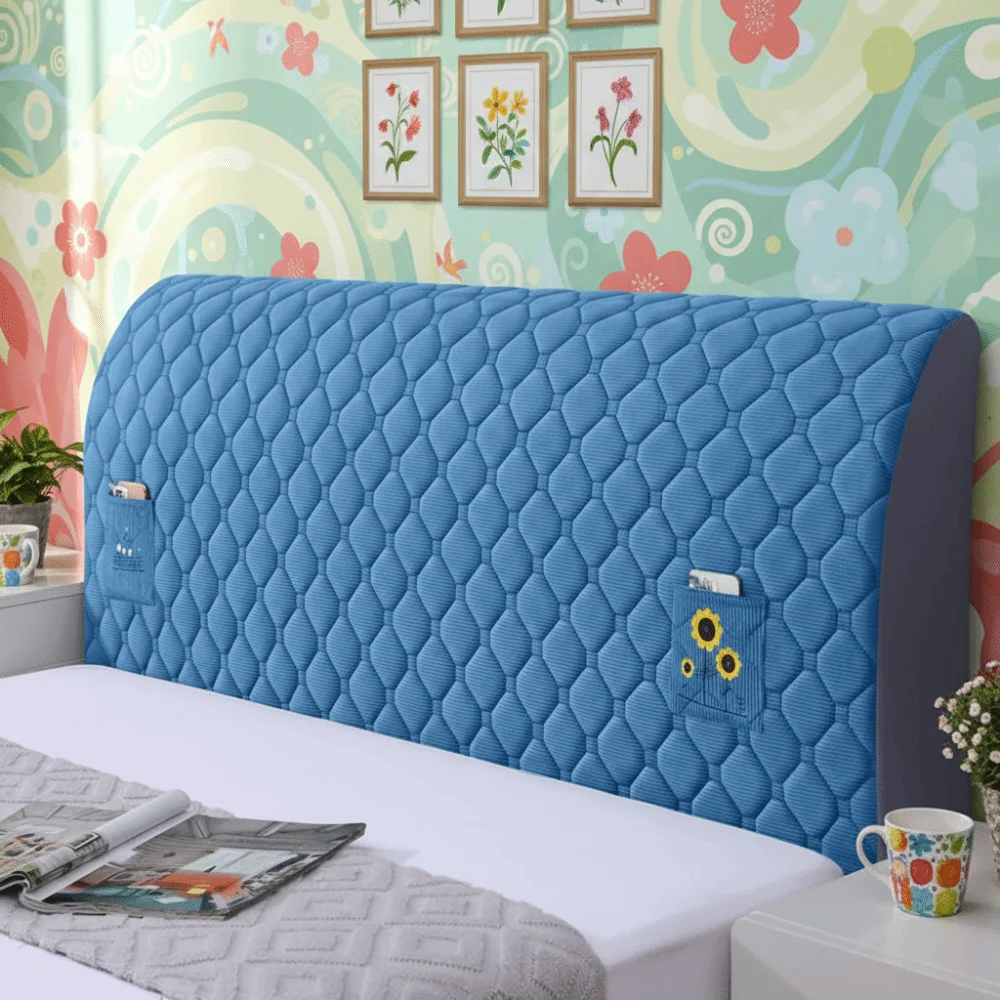 Anti-Collision Bedhead Cover Thickened Minimalist Bed Head Slipcover Washable Dustproof Dust Protection Cover Home Decor
