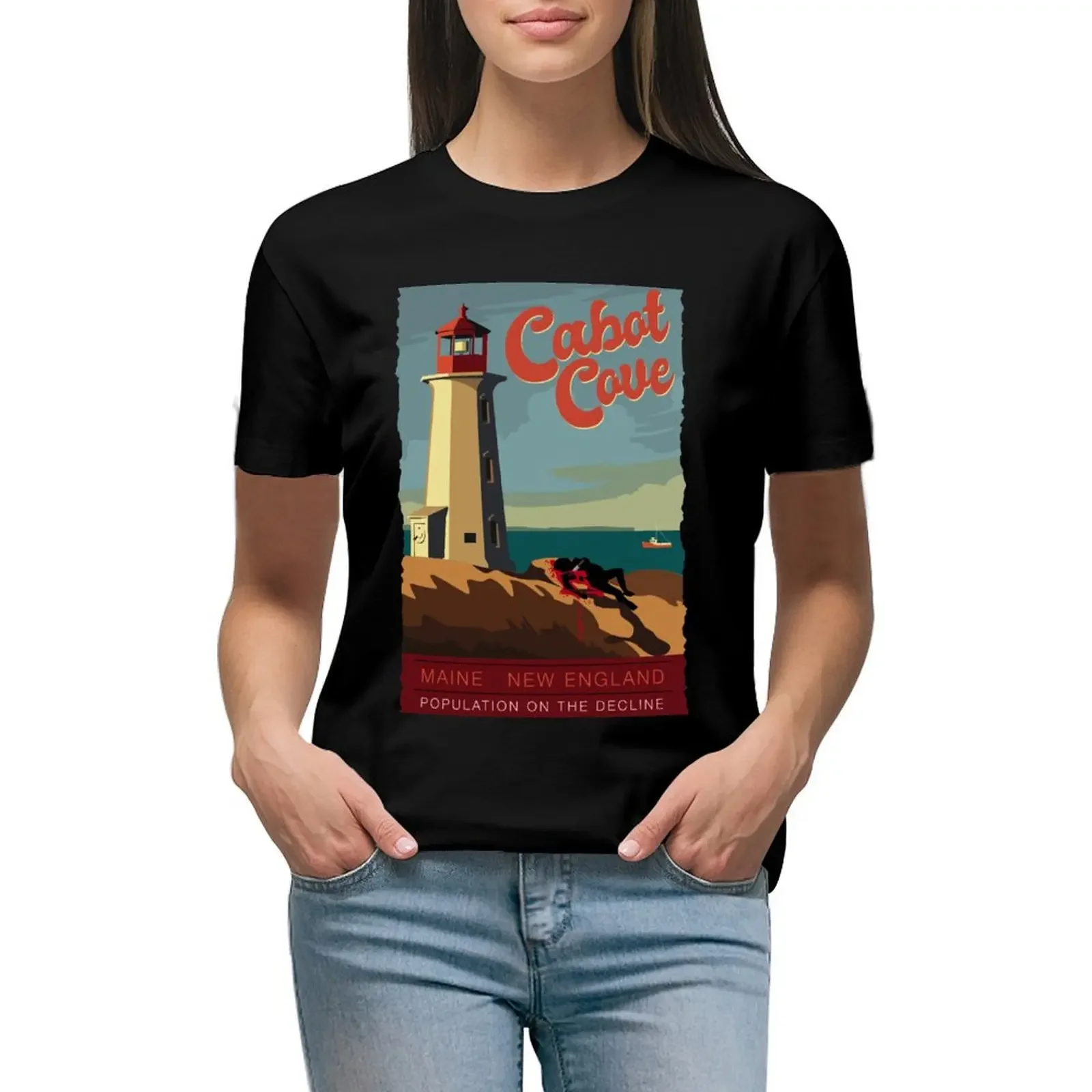 

Cabot Cove T-Shirt Blouse tees Female clothing funnys western t-shirt dress for Women