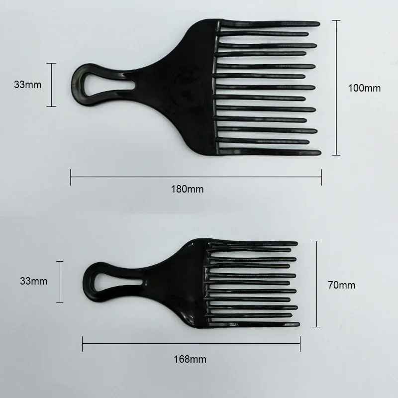 1pc Insert Afro Hair Pick Comb Wide Comb Teeth Hair Fork Brush Man Oil Head Hair Plastic Gear Comb Curly Afro Hairdressing Tools