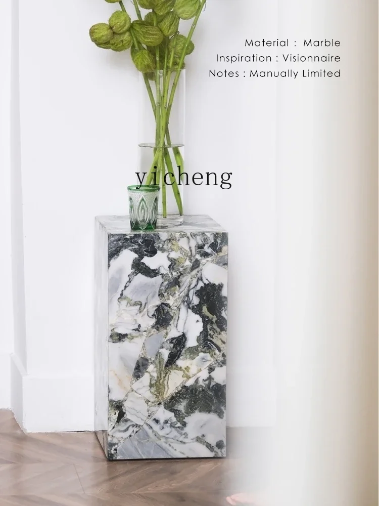 

TQH natural cold jadeite marble edge few entrance table living room vase ornament booth