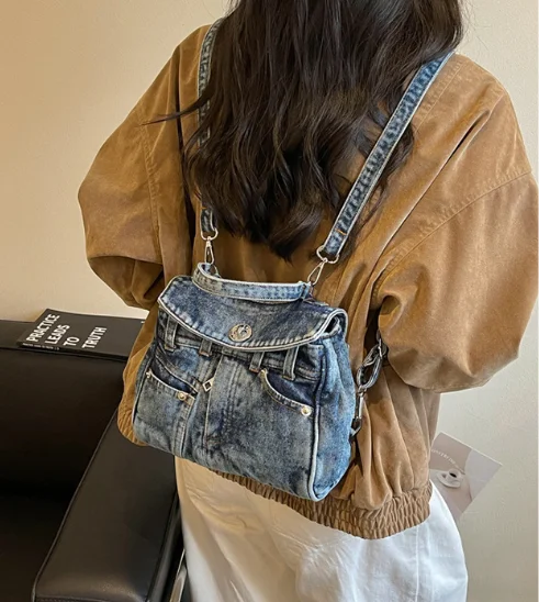 Denim Backpack Women Crossbody Bags for Woman Shoulder bags Purse and Handbags Cute Backpacks Designer Bag School bag Mochila 배낭