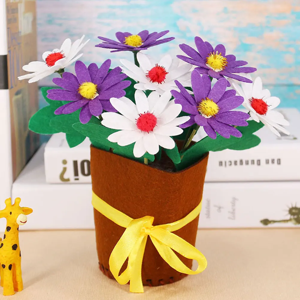 

8 Set DIY Flower Pot Accessories Creative Decor Nonwovens Material Carnation Daisy Sunflower Daffodil Supplies