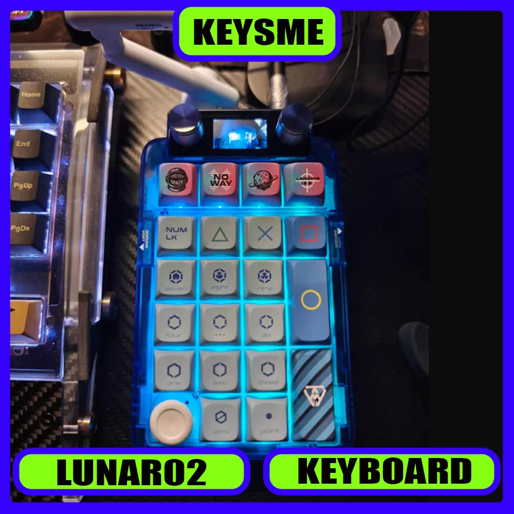

Keysme Lunar02 Мини-механическая клавиатура Прокладка Bluetooth 2,4 г Горячая замена RGB-клавиатура 21 клавиша Настройка Numpad Клавиатура Подарок