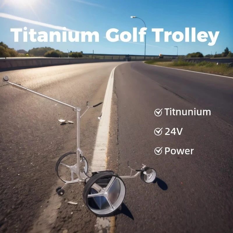 Titanium High Power Remote Control Golf Trolley ,Fit 24V Lithium Battery and Light Weight