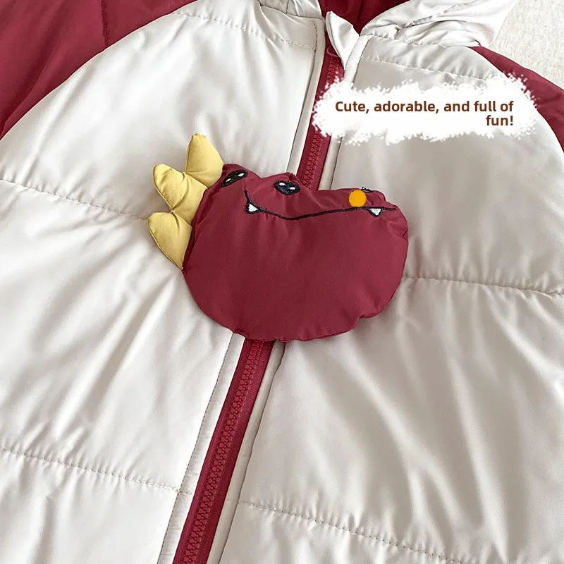 Baby Cotton Crawling Suit 2025 New Winter Baby Thick Korean Version Splicing Jumpsuit Newborn Outdoor Clothes