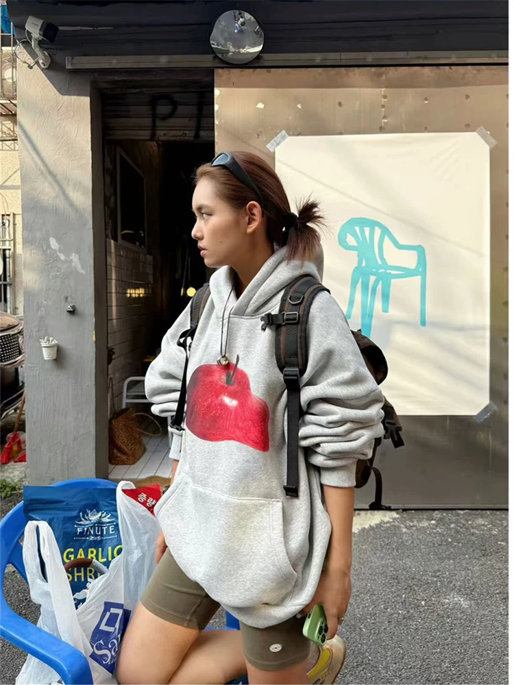 LOTDOOTN surdimensionné américain Sle rétro pull décontracté à manches longues manteau Sweat-shirt à la mode automne Cool confortable Harajuku pull