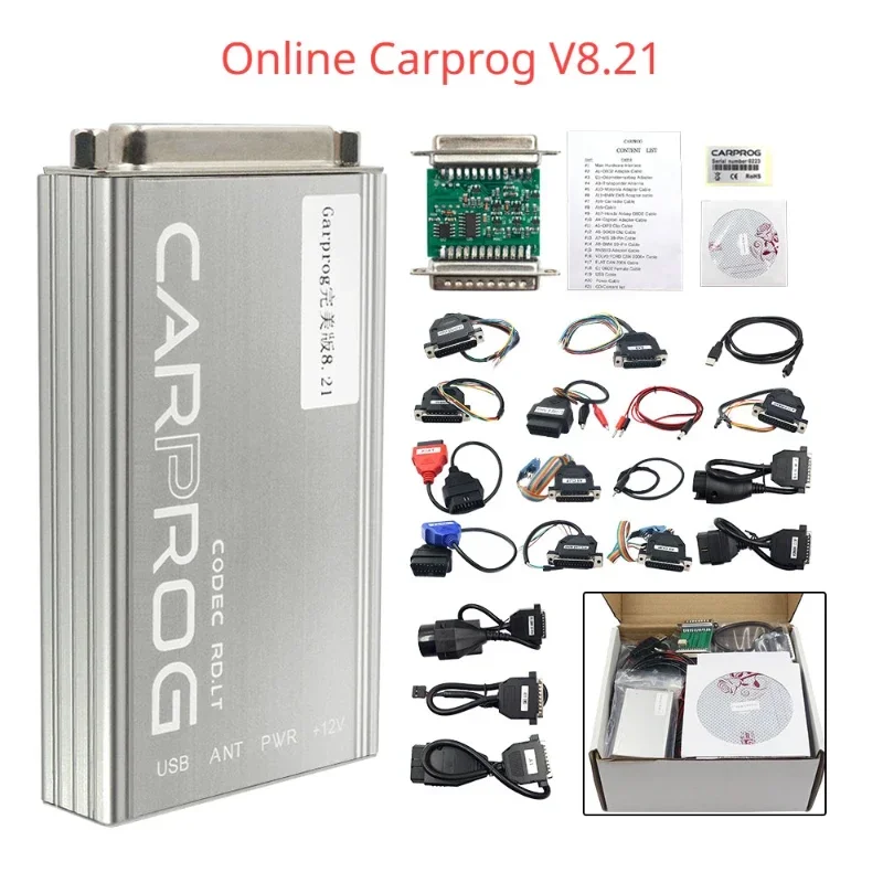 Free Keygen Online Carprog V8.21 V13.77 Full Set Auto Repair Tool Car Prog 8.21 13.77 Airbag Reset/Radio Code/ECU Programmer