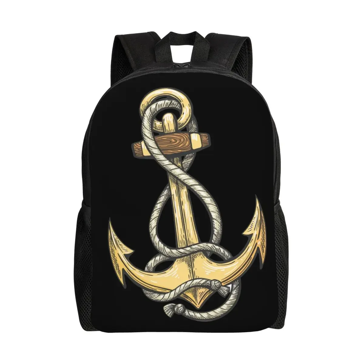 حقيبة ظهر مخصصة للكمبيوتر المحمول مرساة بحرية للرجال والنساء حقيبة كتب أساسية لطلاب المدارس الجامعية حقيبة مغامرة البحارة #1