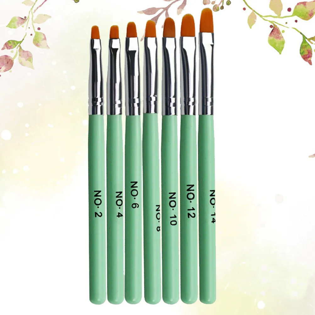 

Набор кистей для нейл-арта с УФ-гелем, деревянная ручка, тонкие кисти для точечной росписи, цветные инструменты для маникюра своими руками, зеленый цвет
