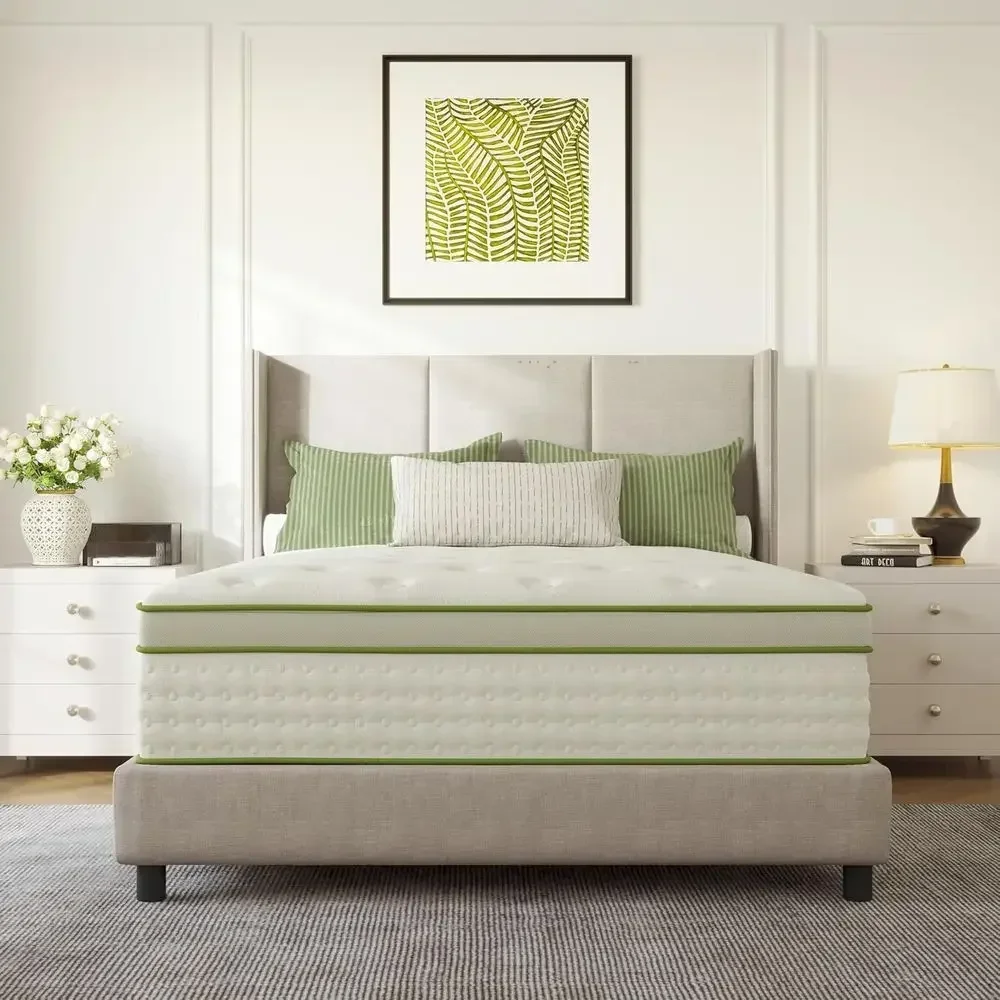 14 Inch Hybrid Memory Foam Mattress with Individually Wrapped Innerspring, Motion Isolation, and Medium Firm Support