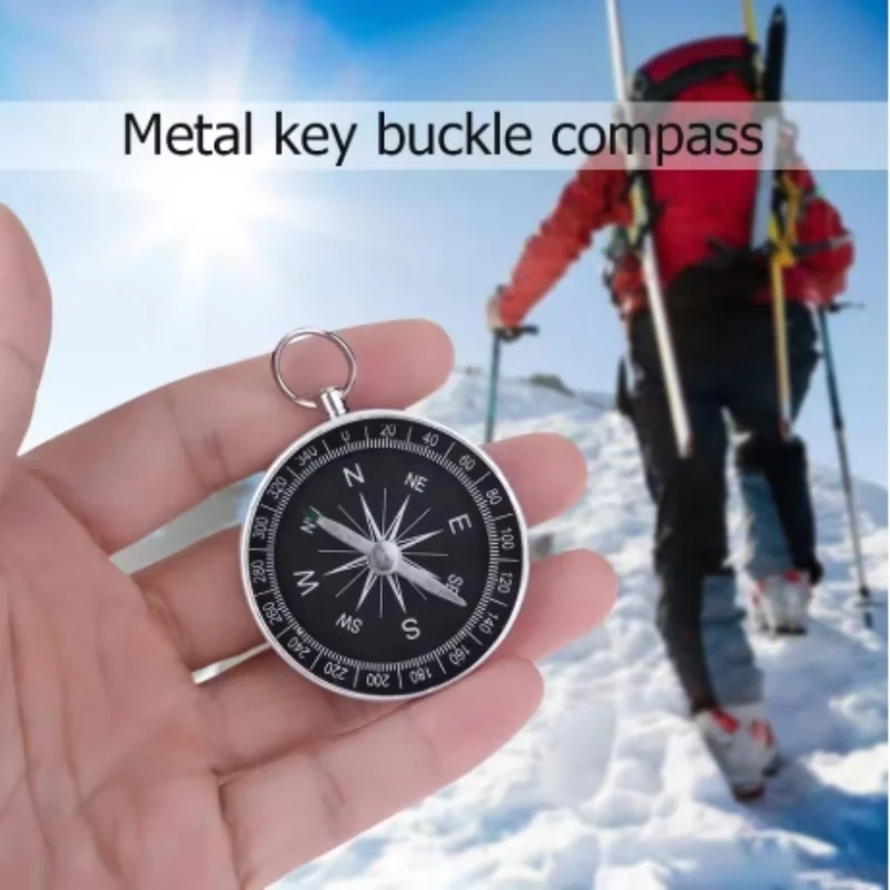 G44 Kompass Schlüsselanhänger Anhänger Aluminiumlegierung Metall Material Tragbares Geschenk Mini Tasche Outdoor Abenteuer Reise Kompass G44 Compas – Detail 1