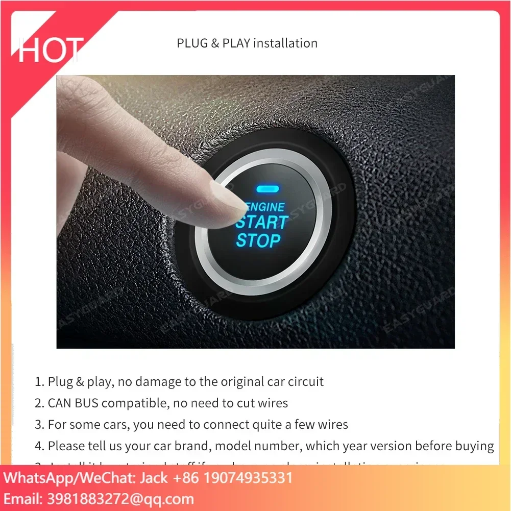 

Система умного ключа EASYGUARD Smart Key CAN BUS PKE с функцией бесключевого доступа, автосигнализацией и дистанционным запуском, установка Plug and Play, подходит для автомобилей Buick и Chevrolet.