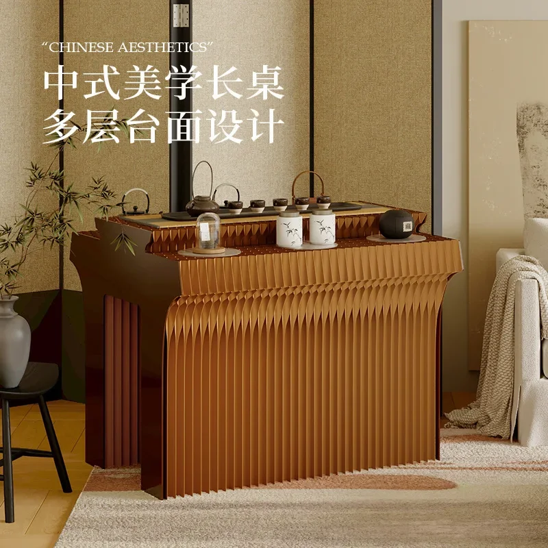 Nakajima Table Display Rack Cabinet Tea Room New Chinese Style Guochao Style Product Sample Display Long Table Song Yun