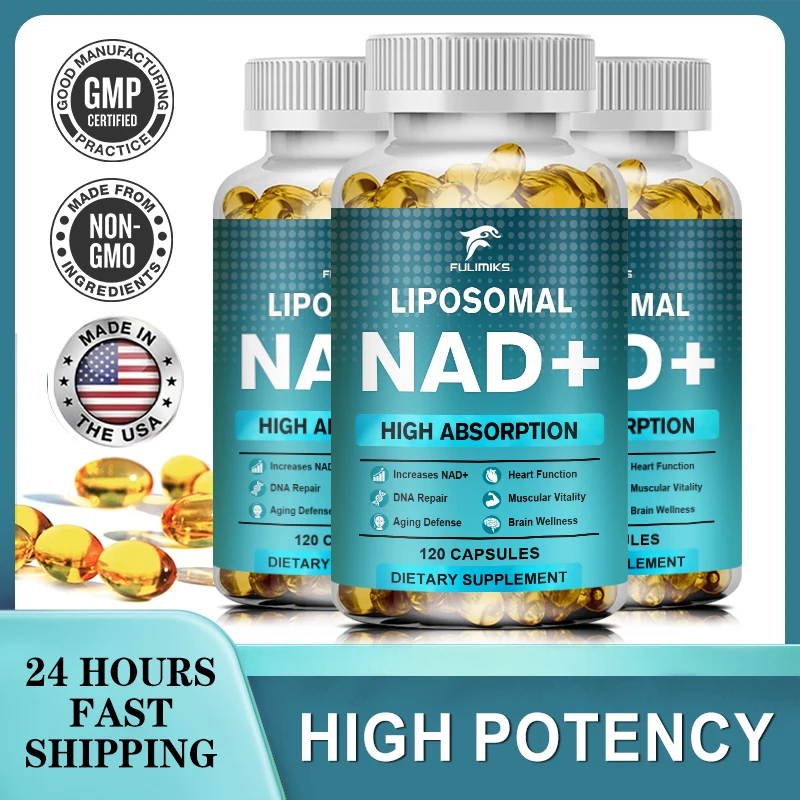 

Liposomes NAD+ Supplements 1000mg Resveratrol Capsule, Anti-aging & Cellular Health, Strengthens Immune System
