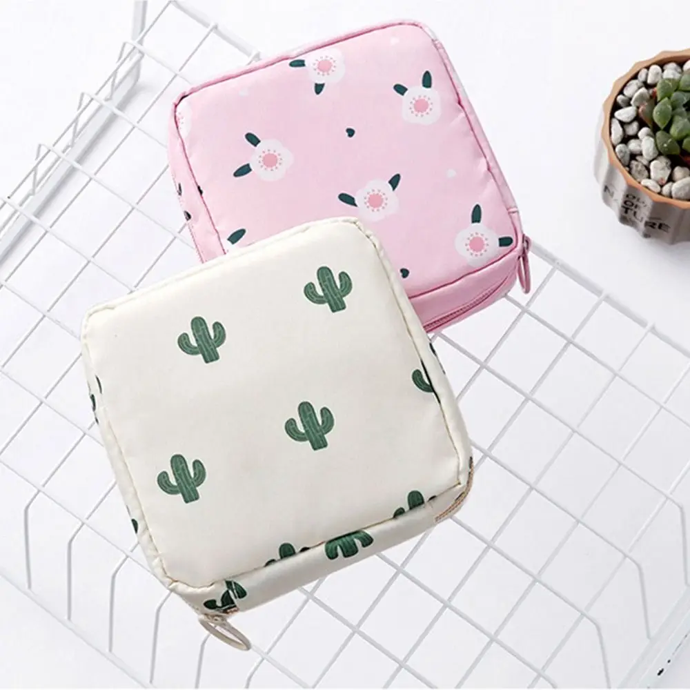 Girl Cosmetics Headphone Case Makeup Organizer Coin Clip Sanitary Mat Bag Sanitary Bag Tamper-Proof Storage Bag Change Purse