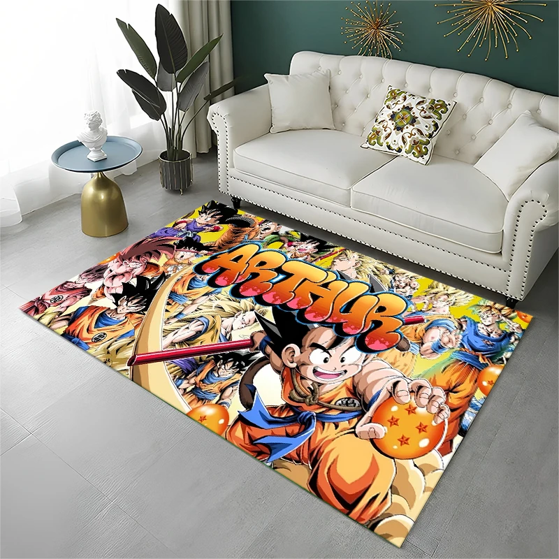 

Ковер с изображением мультяшного дракона из аниме Dragon Ball для игровой комнаты, спальни, гостиной, дивана, домашнего декора, детский коврик, нескользящий напольный коврик