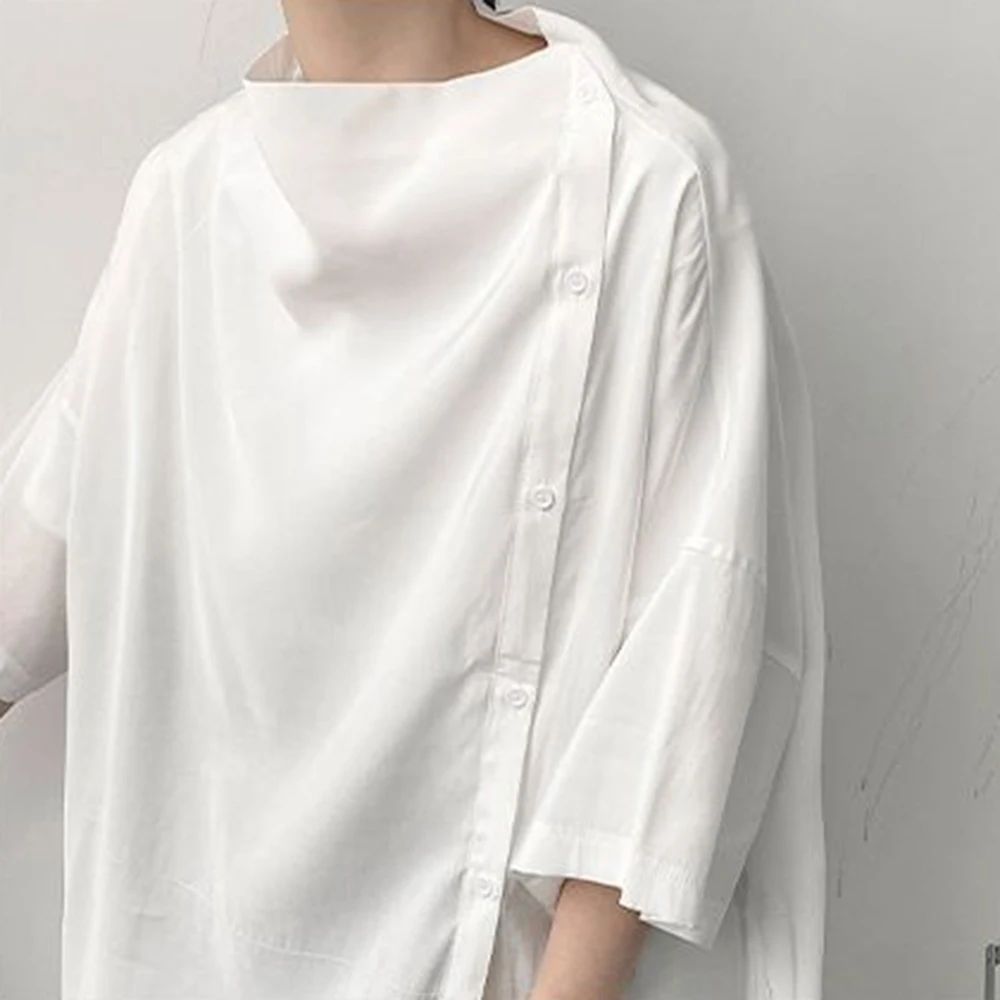 

Summer New Men's Irregular Short-Sleeve Shirt Unisex American Retro Fashion Trendy High Street Loose Casual Niche Men's Top