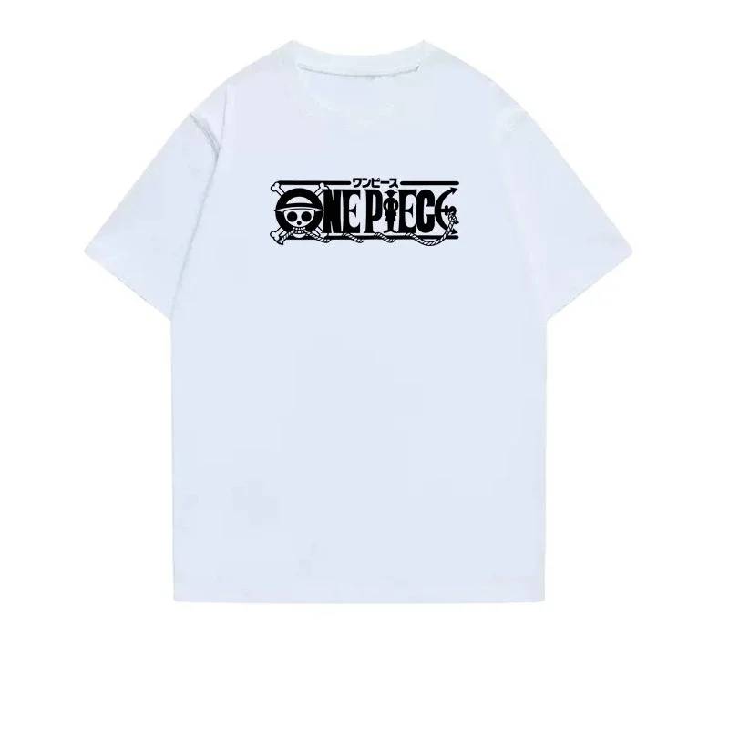 

ONE PIECE 2025 летняя мужская свободная футболка с уличной анимацией и буквенным принтом Y2K, трендовая повседневная футболка с короткими рукавами для родителей и детей