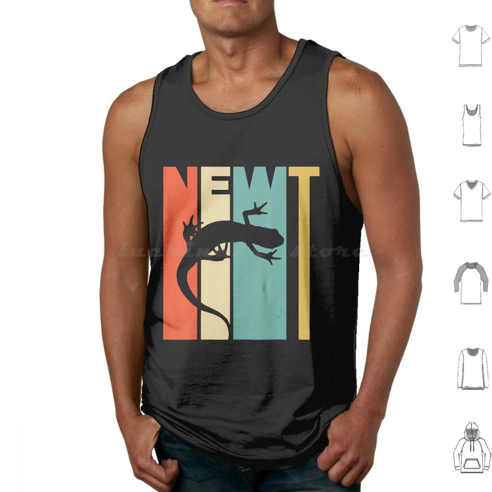

Vintage Style Newt Silhouette Tank Tops Print Cotton Retro Sandworm Surfing Surf Surfer Beach Distressed Style Movie