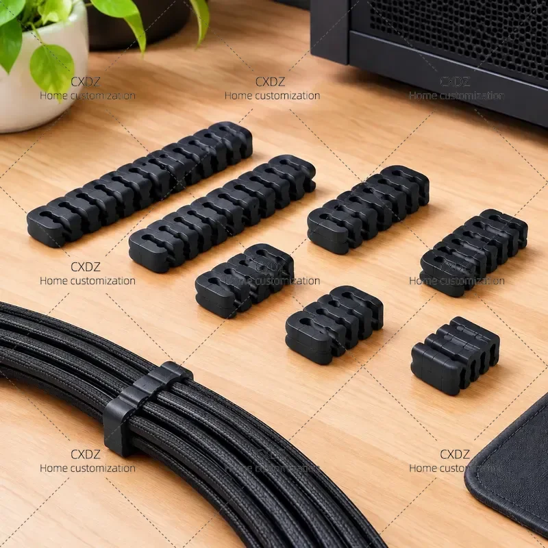 Embossed Wire Management Comb Transparent Cable Manager Module Wire Nylon Braided Wire Clip for Computer Power Cord