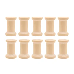 10Pcs Weaving Bobbins Empty Thread Spools Craft Wood Reel Bamboo Wooden Product Empty Sewing Spools Natural Color Wooden Sewing