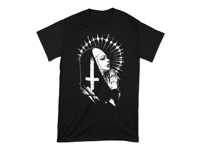 The Nun Pray for Me Unholy Nun Shirt Unisex T-Shirt Man and Woman Best Gift Printed T-shirt Tops Fashion Unique  Tops O-neck