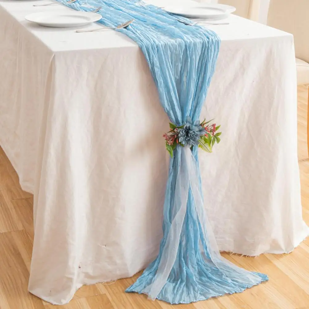 Table Cloth Hand-dyed Rustic Table Runner for Wedding Party Decoration Soft Washable Non-fading Tablecloth Elegant Dining Room