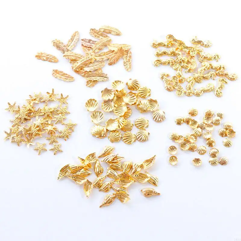 781E 12 Lưới/hộp hỗn hợp Golden Ocean Metal Charm Filler