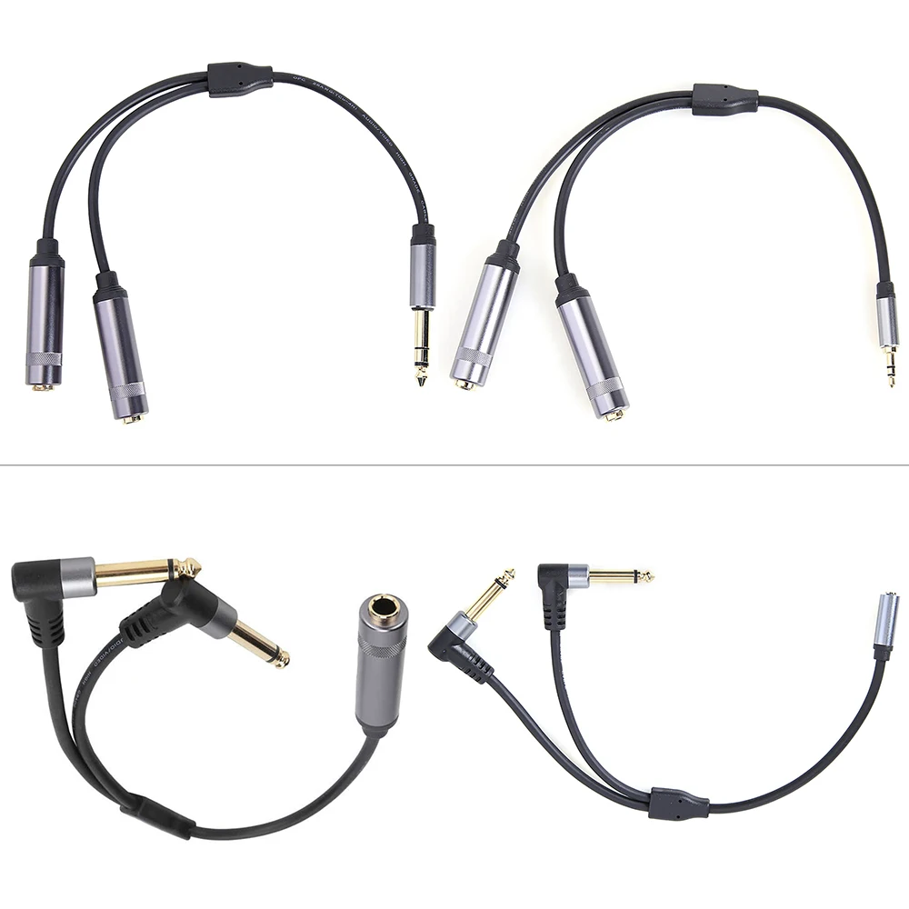 

0.3m High Quality Gold-plated 6.35mm 1/4 3.5mm 1/8 TRS Jack Stereo Y Splitter Male to Female Audio Cable for Speaker Mixer