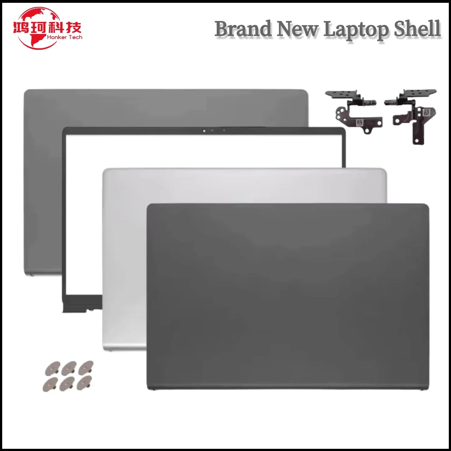 Nova escudo para inspiron 15 3510 3511 3515 3520 3521 tela lcd capa traseira moldura frontal dobradiças apoio para as mãos inferior caso preto