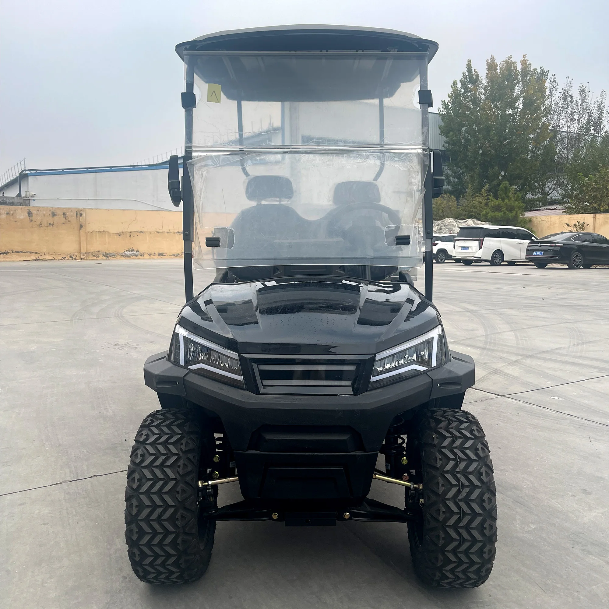 72V Electric Golf Cart with Cargo Bed 2 Seater Lithium Battery Utility Vehicle 90km Range for Community Use