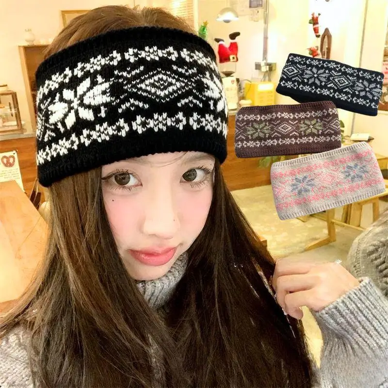 الشتاء عقال محبوك المرأة الجاكار الجبين حماية يندبروف أفخم واسعة حافة الحجاب الرياضة أغطية الرأس SmearHair هوب