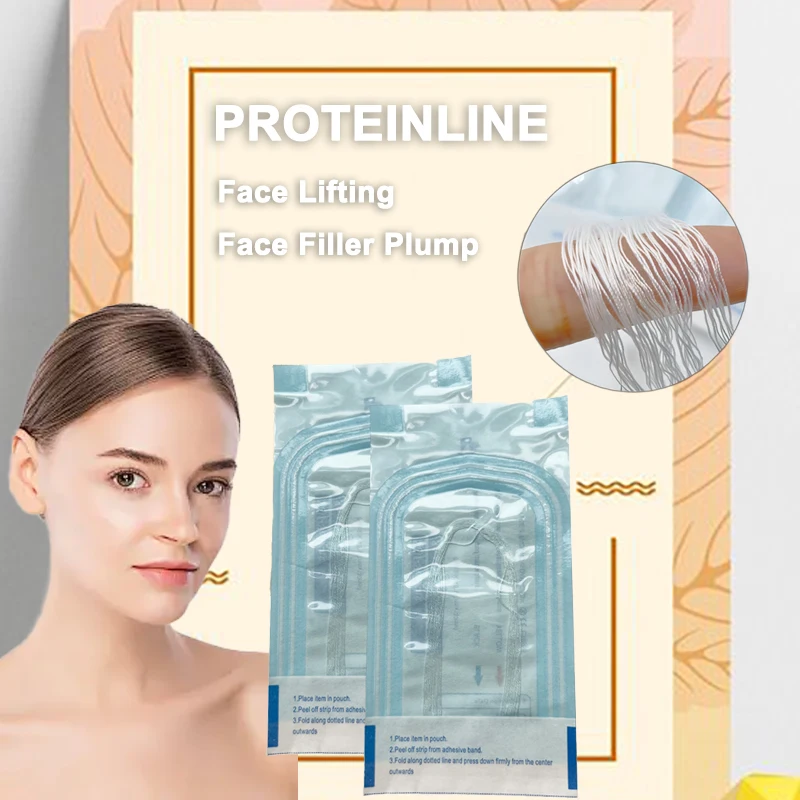 

100bag 24K No Needle Gold Protein Line Absorbable Anti-wrinkle Face Filler Lift Firming Collagen Thread Anti-Aging Facial Ser