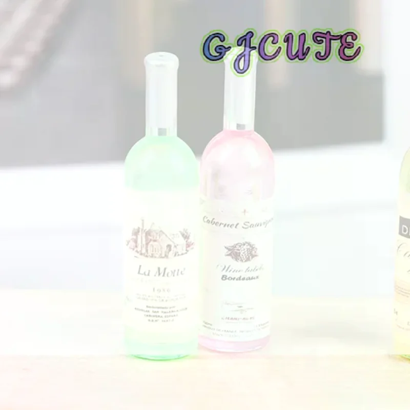 /GJ/1:12 Dollhouse Miniture Simulation Wine Bottle Kitchen Living Room Decoration Accessories 5PCS