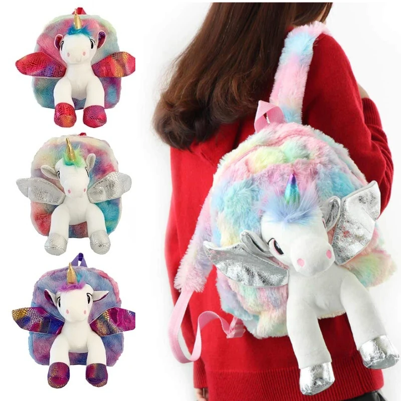 

Toddler Backpack Stuffed Animal Toys Kids Backpacks Plush Unicorn Princess Bookbag Mini Soft Lightweight Travel Bags for Girls