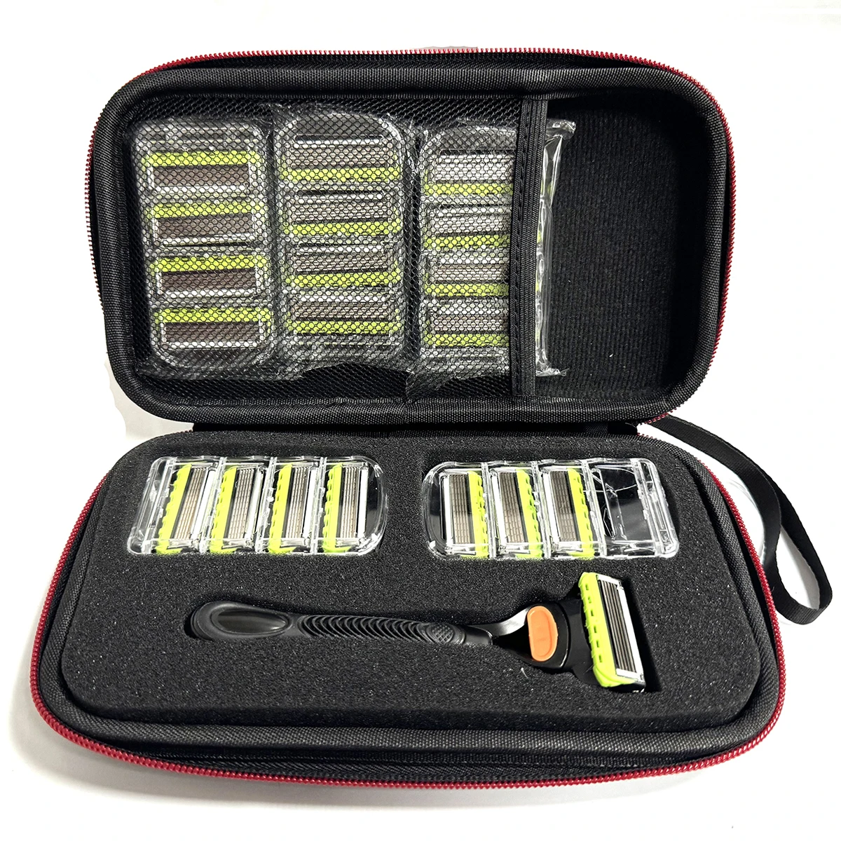 

Men's 5-Layer Shaving Razor Storage Bag Portable Grooming Accessories with Razor And Handle option for Easy Carry